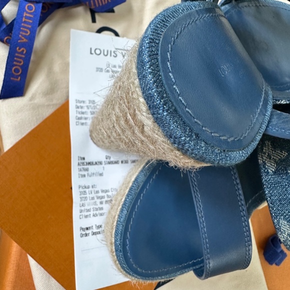 Women’s Louis Vuitton Starboard Espadrille Wedges Size 9 Blue - Picture 9 of 9